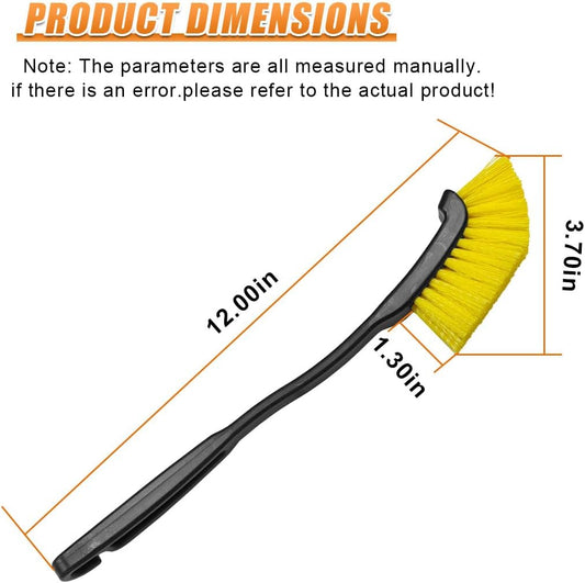 Car Wheel Cleaning Brush, 12'' Hard Bristle Auto Tire Gap Scrub Brush with Long Handle, Multifunctional Vehicle Interior Crevice Detailing Tool for Home and Hard to Reach Areas(1PC)