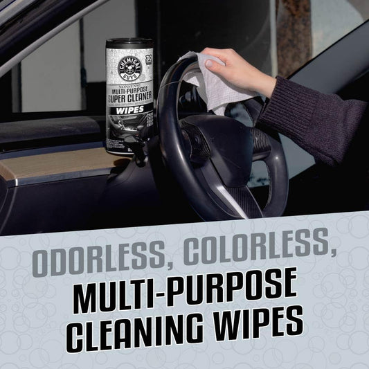 Chemical Guys Nonsense All Purpose Cleaner Wipes - 30 Count Canister For Car Interior And Exterior - Safe On Vinyl, Rubber, Plastic, Leather, Carpet, Upholstery, And More - Residue-Free Cleaning Power