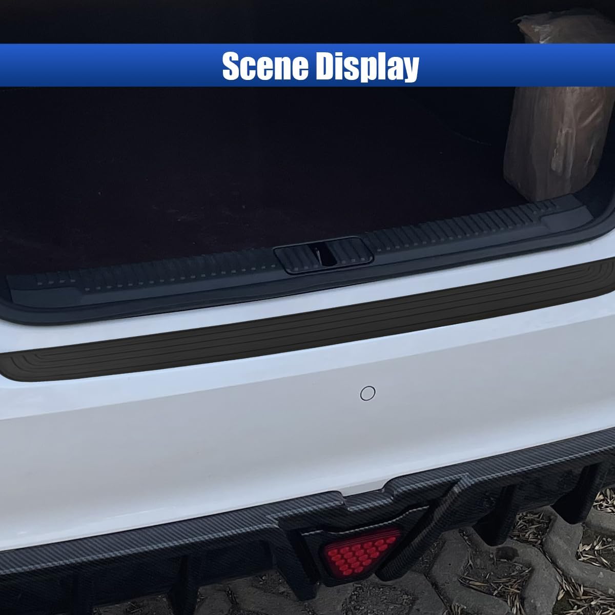 Craedli Car Rear Bumper Protector, 36" x 2.9" Anti Scratch Anti Collision Trunk Door Edge Guard, Non Slip Self Adhesive Automotive Exterior Protection Strip Accessories for Most Cars(36IN)