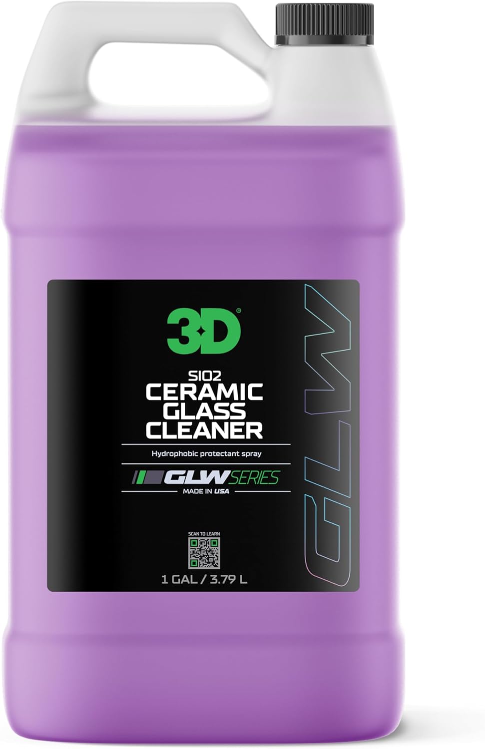 3D SiO2 Ceramic Glass Cleaner, GLW Series | Water & Rain Repellent | All-Weather Protective Ceramic Glass Cleaner | Safe for Tinted, Non-Tinted Windows & Mirrors | DIY Car Detailing | 16 oz