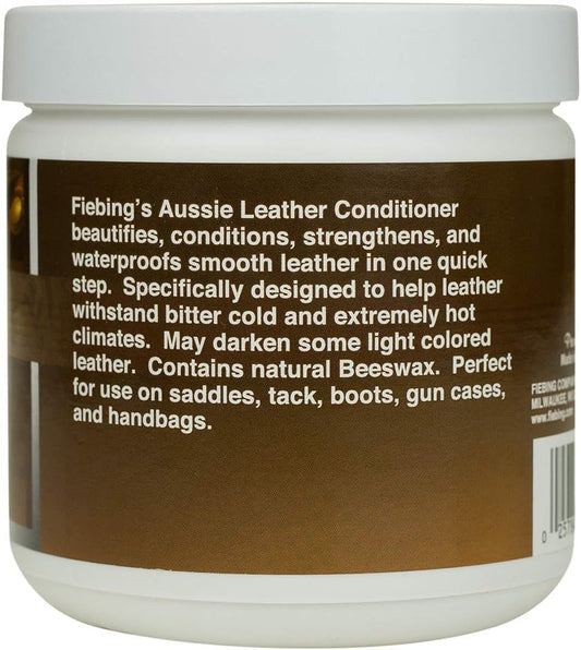 Fiebing's Aussie Leather Conditioner (14 oz) - Contains Beeswax to Withstand Hot Conditions - Preserve, Moisturize, Strengthen, Waterproof All Leathercraft, Car, Couch, Furniture, Purses, Boot, Shoe