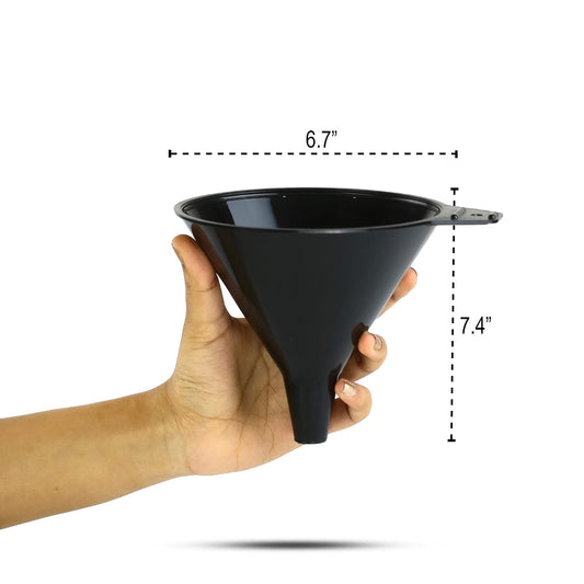 Oil Funnel Set (Orange, 4-Pack) – Plastic Funnels for Automotive Use – Funnels for Kitchen Use Filling Bottles and containers – Funnel for Water Bottles, Gas, Car Oil, Lubricants and Fluids