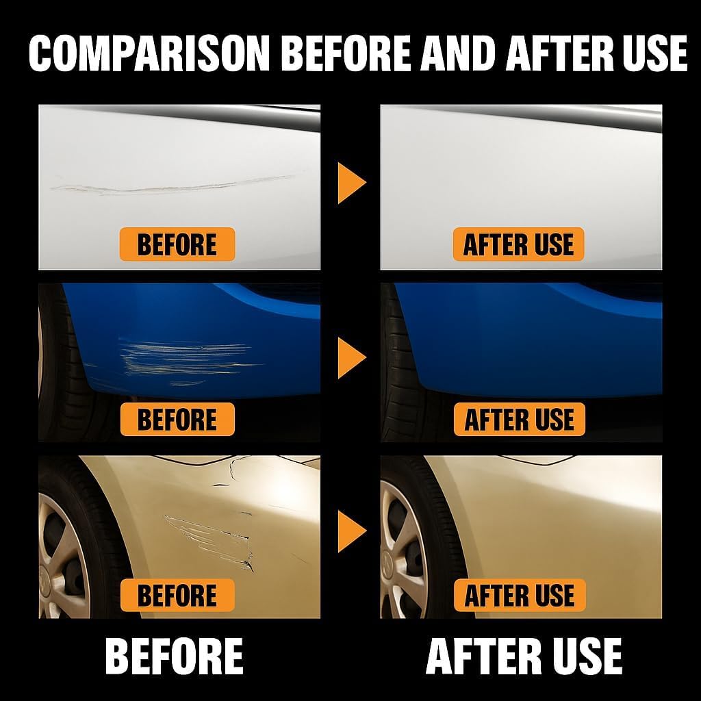 Car Scratch Removal Wax Kit - Polishing Cream with Towel & Sponge | Automotive Paint Scratch Remover & Swirl Repair | Restores Shine, Removes Marks, Protects Paint | Safe for All Car Colors