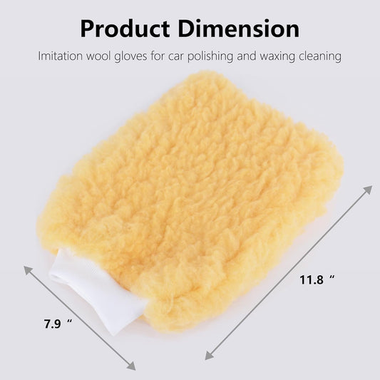 Quanzhou Chenchenchen E-Commerce Co.,Ltd Car Wash Mitt, House Cleaning Glove, Home Dusting Cloth Imitation Wool Gloves 2 pcs Yellow