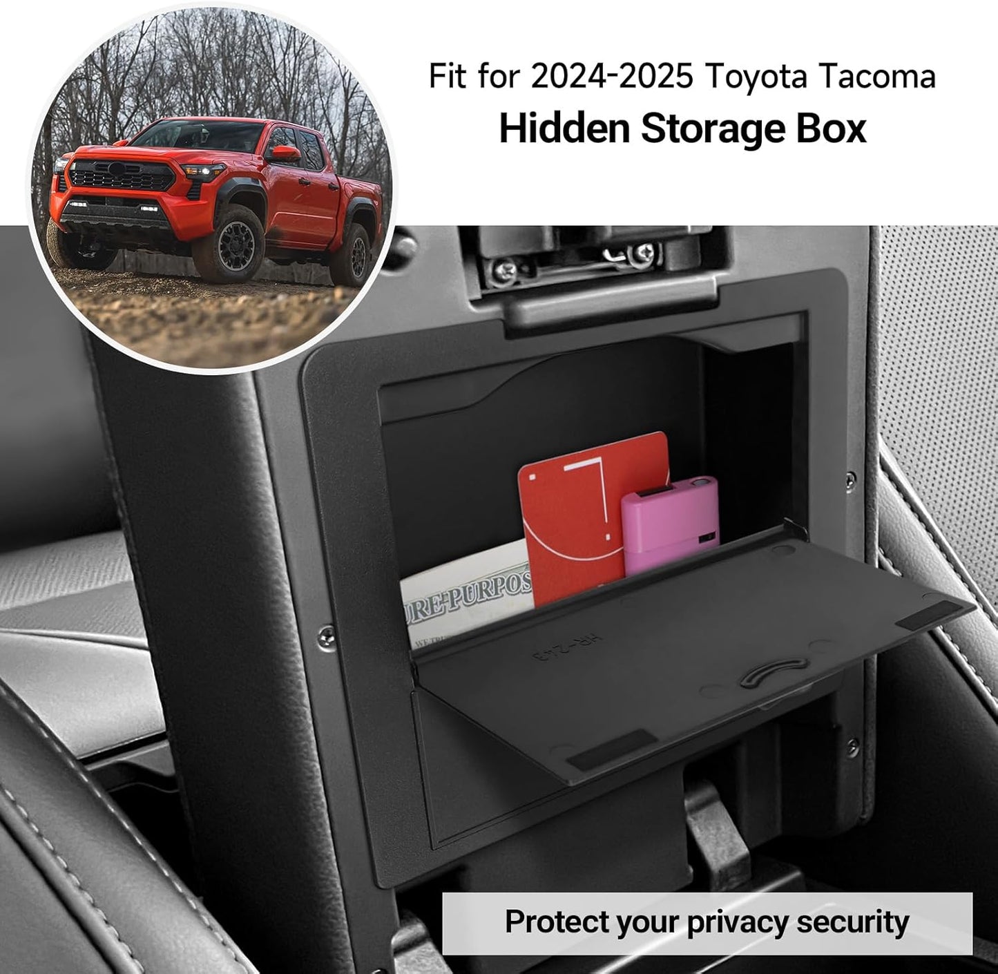 Glove Box Dividers Organizer Compatible with Toyota 2016-2020 2021 2022 2023 Tacoma Accessories Black ABS Material Center Console Organizer