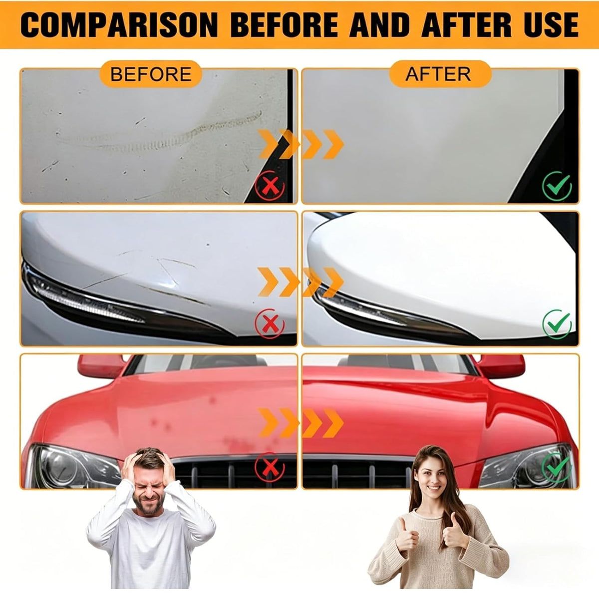 2pcs SCRATCHREMOVAL Wax Car Scratch Remover Wax,Universal Premium Polishing Compound for Deep Scratches,Car Scratch Repair Tool, (120 Ml) 4 Fl Oz with Sponge+ rag