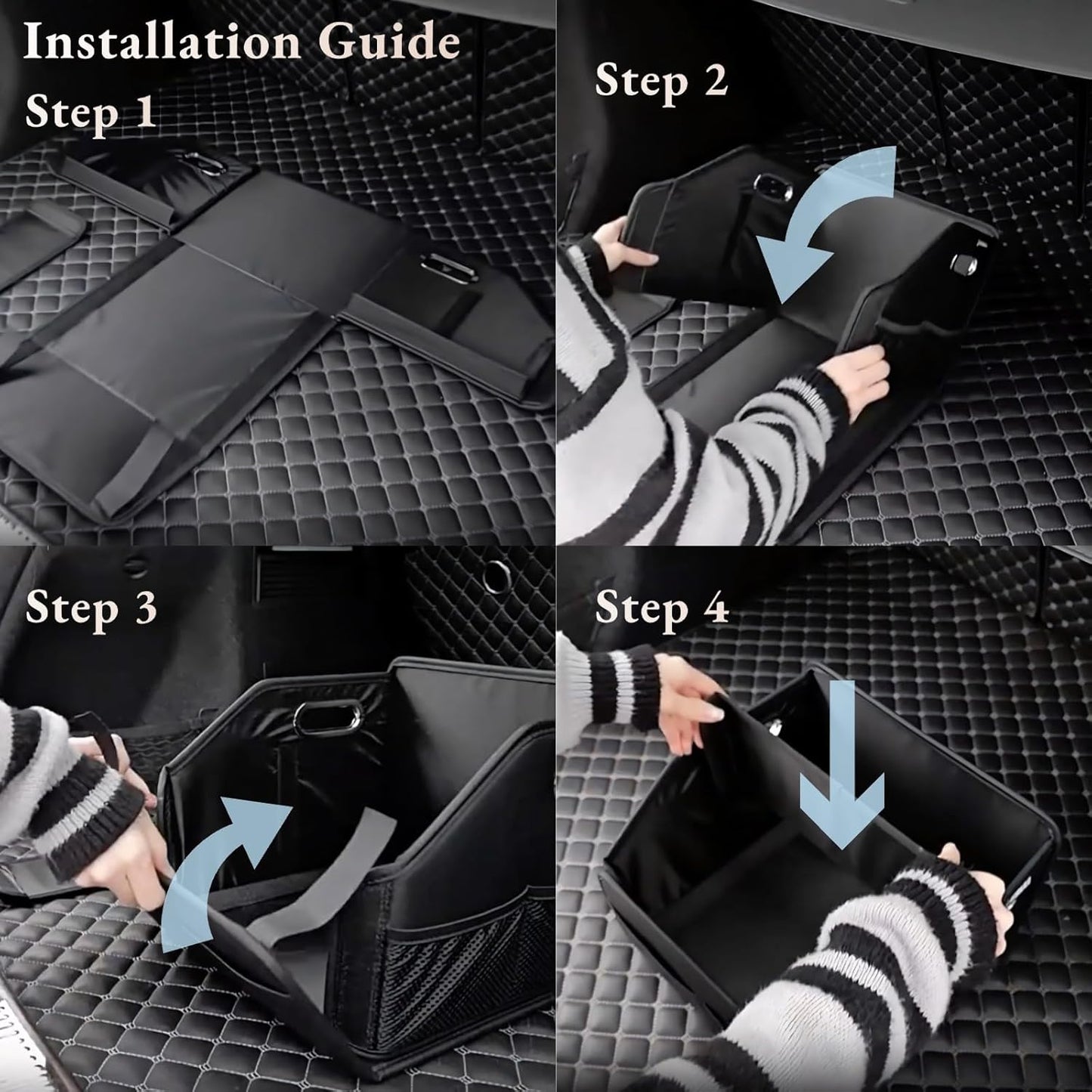 Car Seat Storage Organizer – Compact PU Leather Bin for Trunk, Front Seat, Back Seat & Car Floor