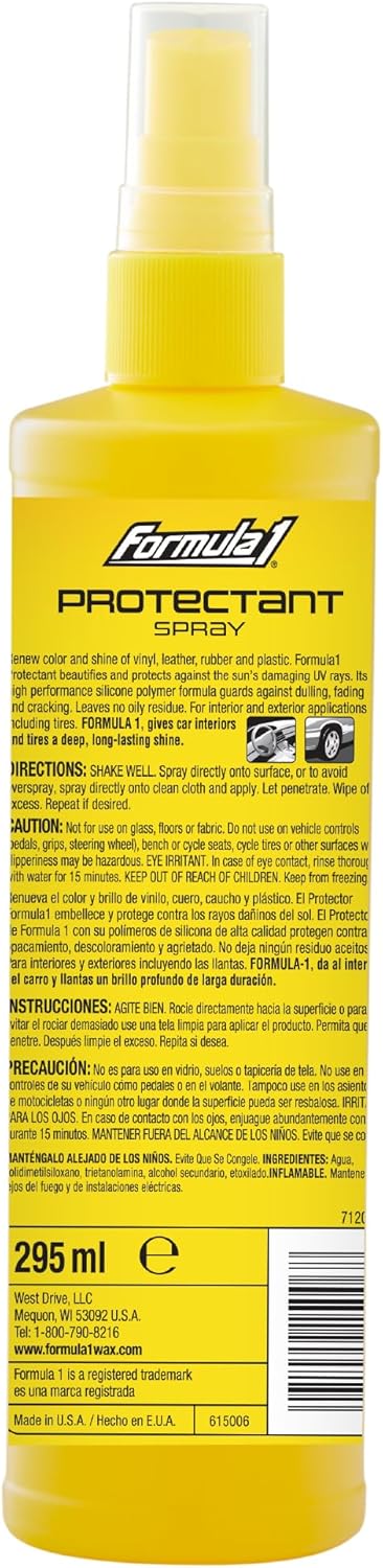 Formula 1 Interior Detailing Protectant Spray, Car Interior Cleaner with Lasting Strawberry Fragrance and UV Protection, Safe for Vinyl, Rubber, Plastic, & Dashboard - 10oz