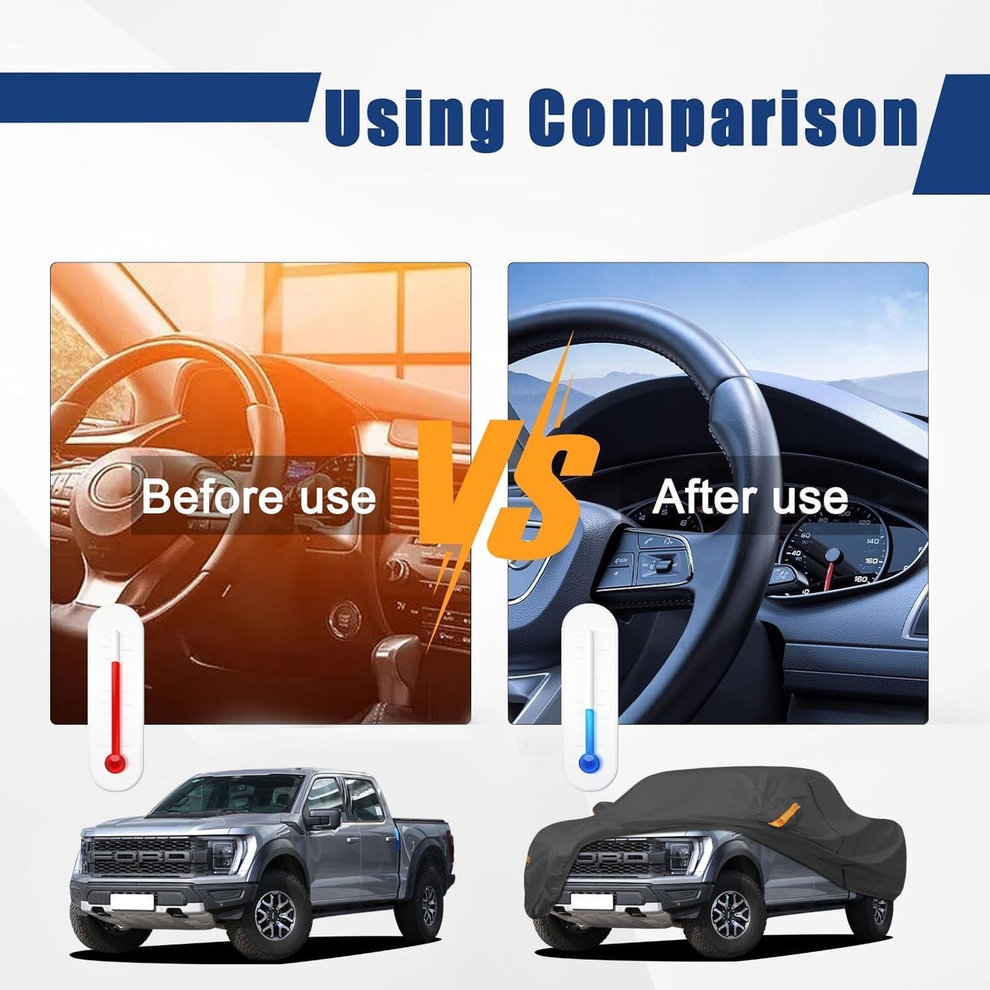 Full Car Covers for Sedan, Car Cover Waterproof All Weather Windproof Dustproof UV Protection Scratch Resistant Indoor Outdoor Univers