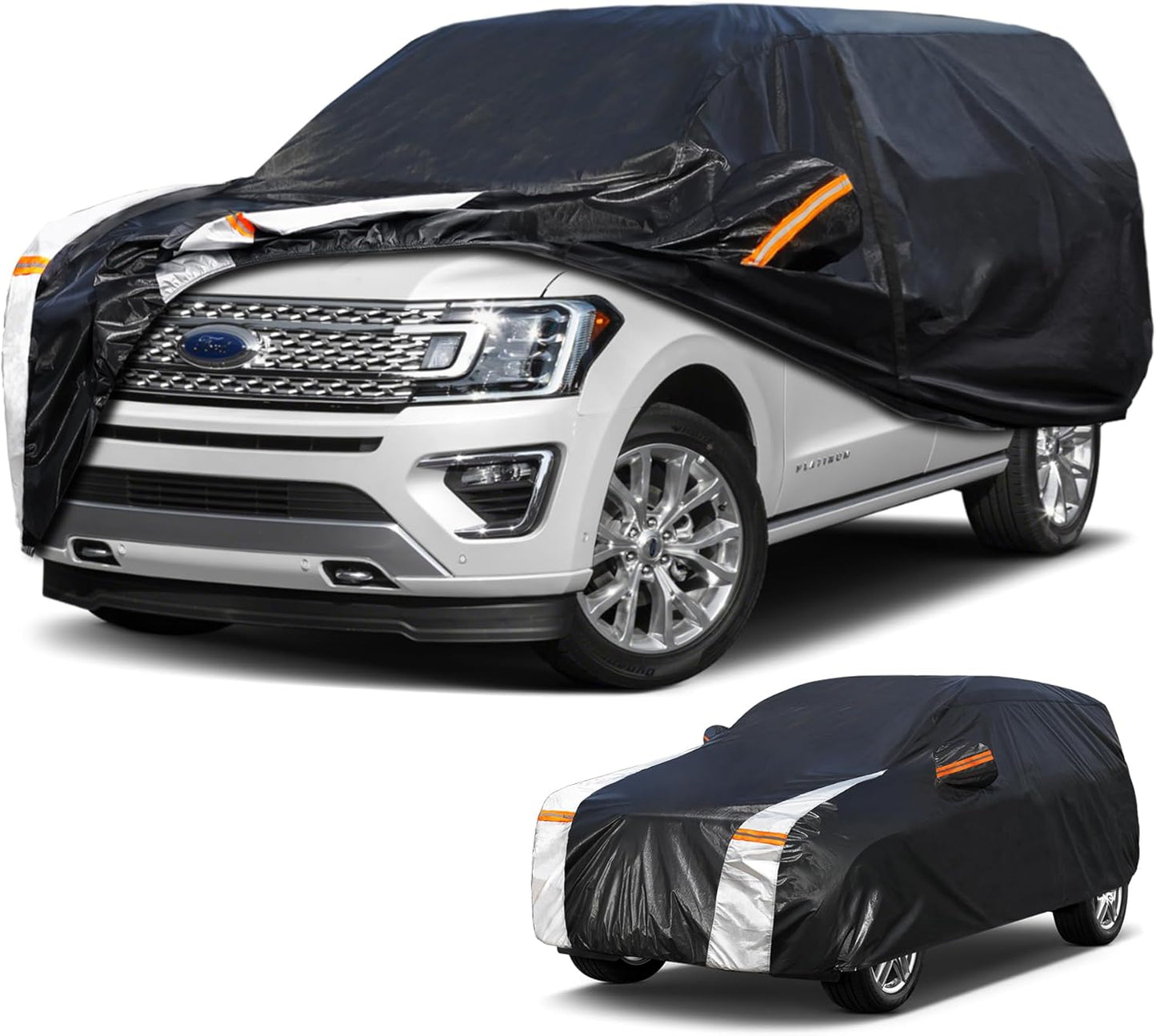 Large SUV Car Cover for Chevy Suburban 100% Waterproof All Weather, Heavy Duty Outdoor Full Exterior Covers Rain Sun Wind UV Protection. - Colors C