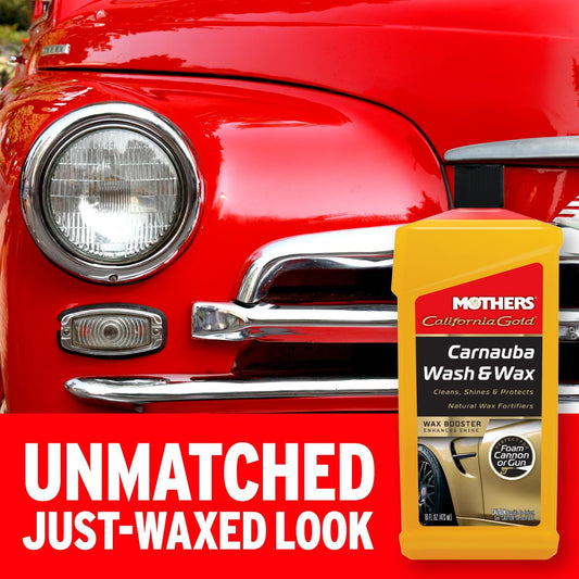 Mothers California Gold Carnauba Wash & Wax, 64 oz. — Cleans, Shines & Protects – Gentle, pH Balanced, Ultra-Sudsy for a Spot-Free, Brilliant Finish. Biodegradable & Won't Strip Wax or Ceramic (05674)