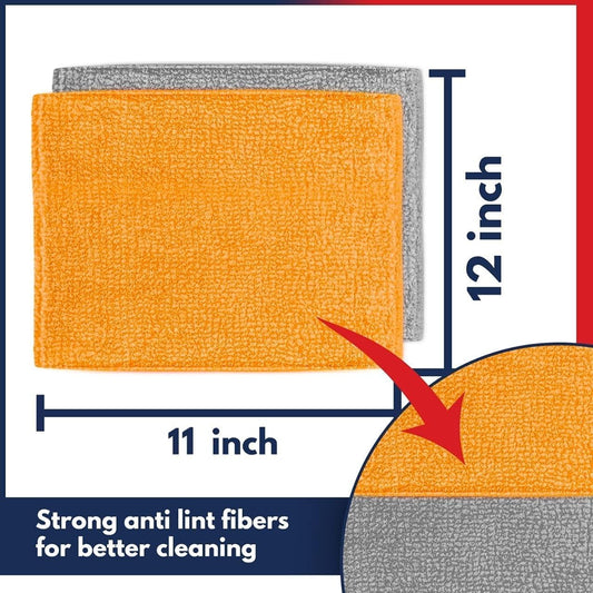 USANOOKS Premium 300GSM Microfiber Cleaning Cloth - 12.5"x12.5" High Performance - 1200 Washes, Ultra Absorbent Microfiber Towels for Cars Undercarriage, Rims & Engine Bay Cleaning - Microfiber Cloth