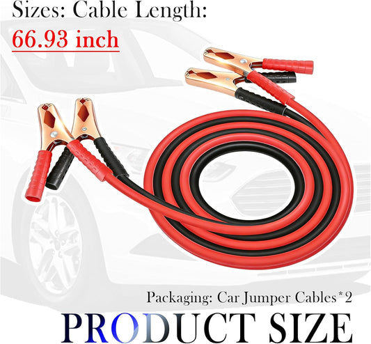 67" Car Jumper Cables Heavy Duty,Jumper Cables for Car Battery Clamps for Emergency Roadside Power Supply,Universal Alligator Clips Jumpers Cable for Cars,SUVs,Trucks