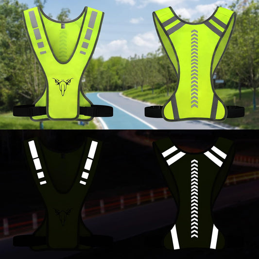 TCCFCCT Reflective Running Vest, High Visibility Running Gear with Large Pocket