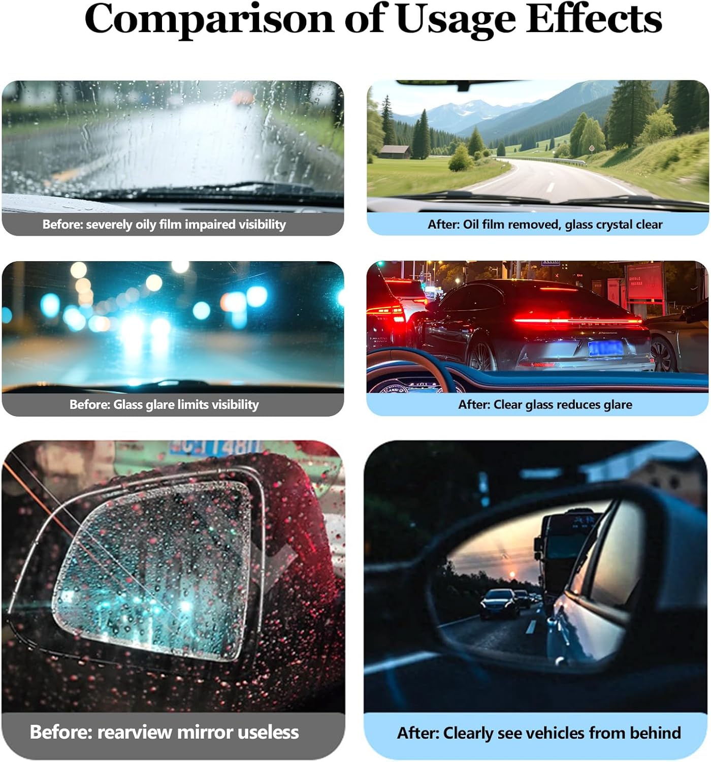 Windshield Cleaner Tool for Automotive Windshield, Window Cleaner Glass Oil Film Cleaner for Car Window Mirror Improve Windshield Clarity and Visibility for Safe Driving (1)