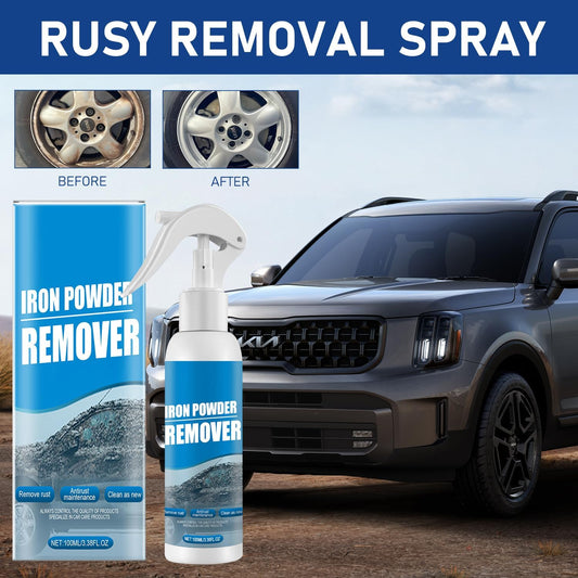 2Pcs Iron Powder Remover Spray,Car Rust Removal Spray,Quick-Acting Rust Converter,Multi-Functional Car Rust Removal Sprays,Multipurpose Rustout Instant Rusts Remover Sprays for Metal,Tools,Cars,Chains