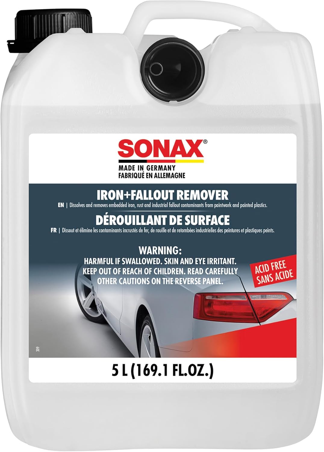 SONAX Iron + Fallout Remover | High-Performance Decon Spray for Paint, Glass & Wheels | Dissolves Embedded Contamination, Industrial Residue & Lime Scale | Fast Acting Formula | 750ml | 513400