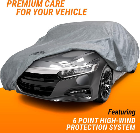 Armor All Heavy Duty Premium All-Weather SUV Car Cover by Season Guard; Max Protection from Sun Rain Wind & Snow for SUV or CUV up to 205" in Length; Indoor & Outdoor Covers; Grey