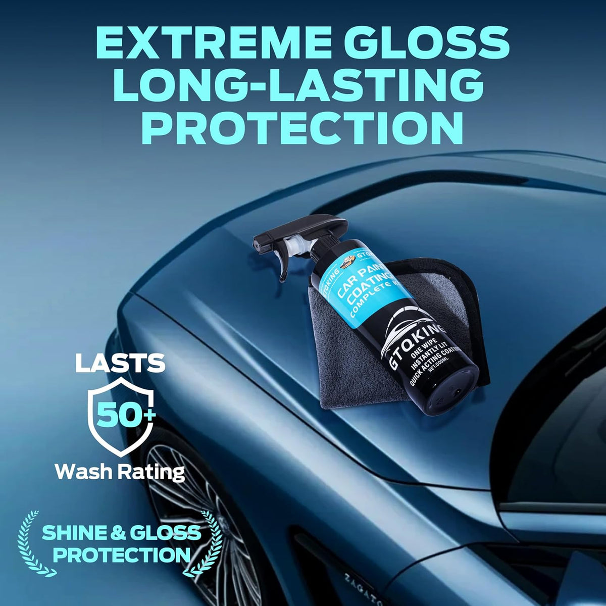 Ceramic Spray Coating –High-Gloss Ceramic Wax –Car Coating Spray 16.91 oz -Provides Long-Lasting Paint Protection For Vehicles With A High-Gloss Finish Enhanced Color, Extremely Hydrophobic (Pack 2)