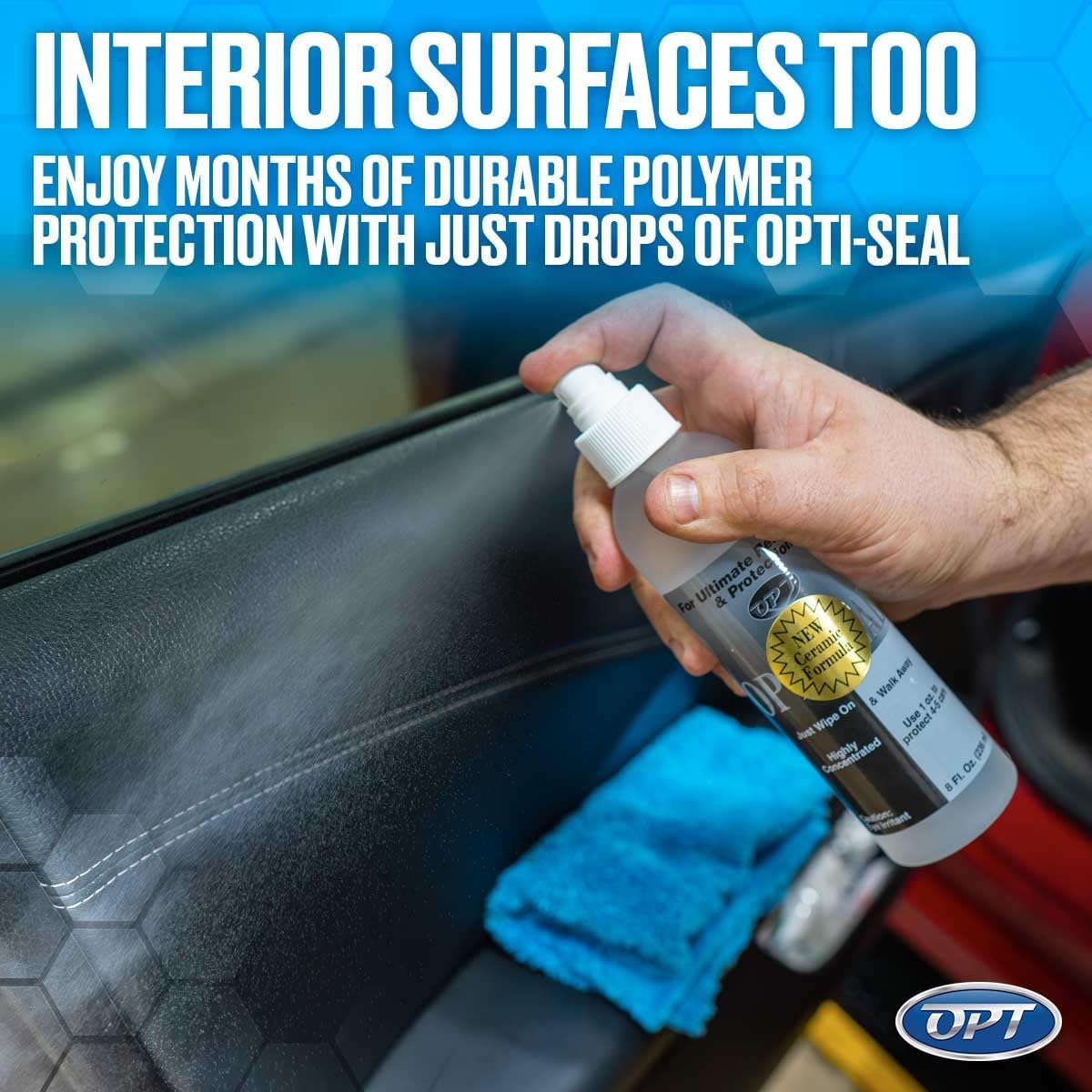 Optimum Opti-Seal Polymer Paint Sealant Spray for Automotive Paint and Interior Car Detailing, Includes Detailing Applicator Pad (8 oz)