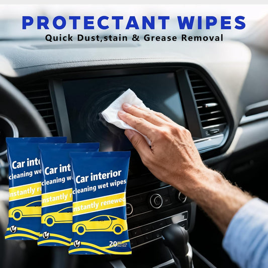 Dashboard Wipes, Car Interior Protectant, Car Protectant Wipes, Car Interior Cleaning Wet Wipes, 60 Count