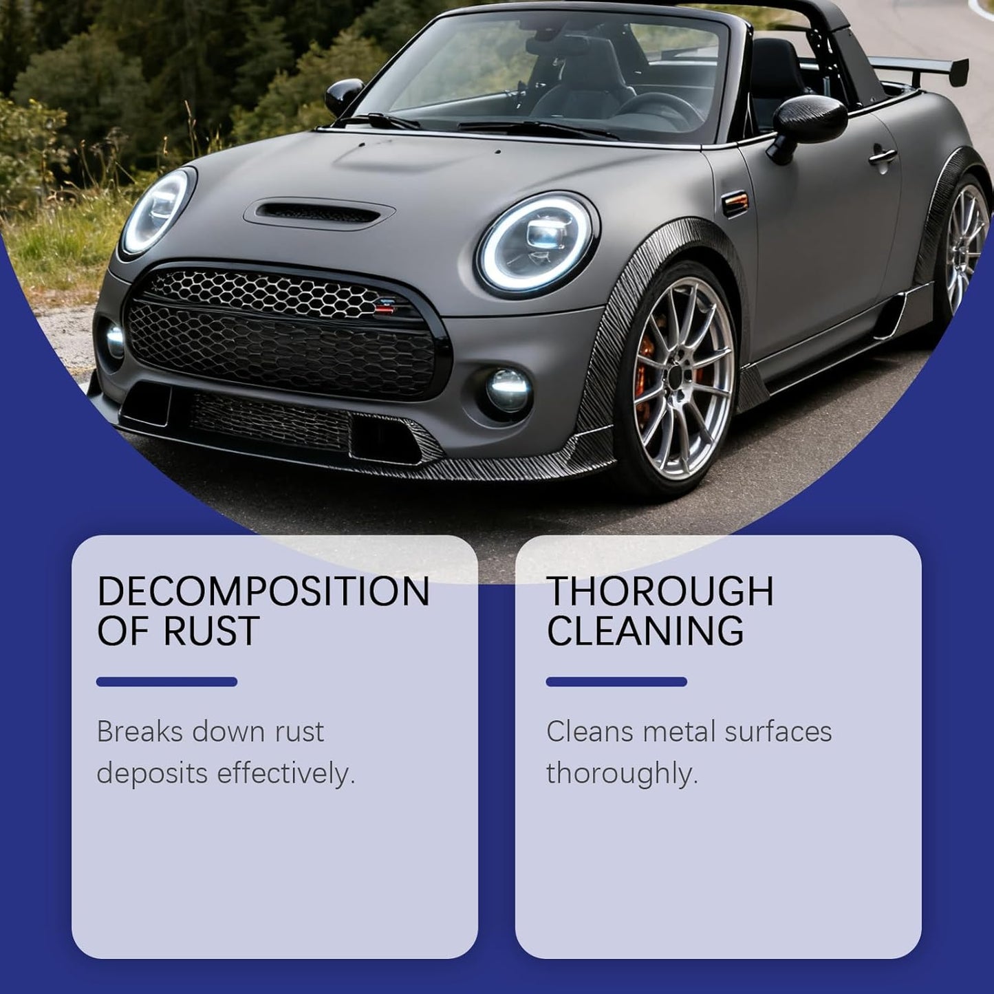 2Pcs Rust Remover Spray for Metal,2026 Upgrade Heavy Duty Metal,Multipurpose Rust Stain Remover Spray for Vehicles, Tools, Cars, Chains, Iron Out Rust Stain Remover