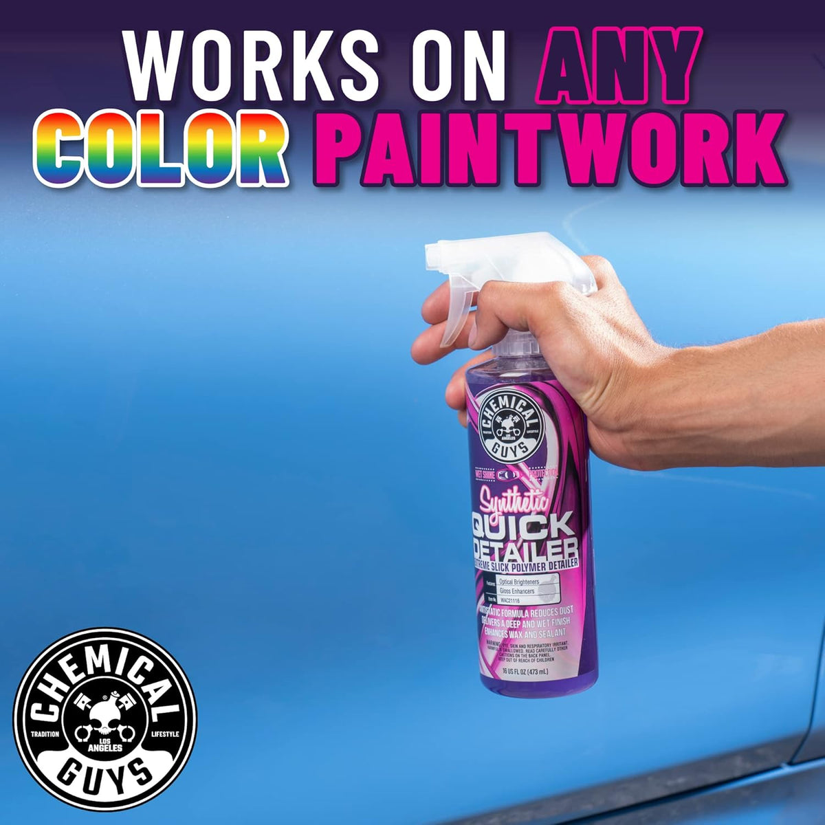 Chemical Guys WAC2111602 Synthetic Quick Detailer, Extreme Slick Polymer Detailer, Great for Cars, Trucks, SUVs, Motorcycles, RVs & More, 16 fl oz (2 Pack)