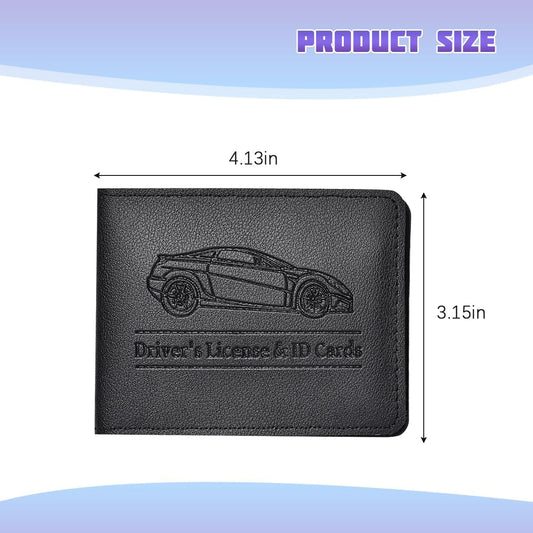 Car Registration Insurance Holder, Vehicle Document Glove Box Organizer, Small Automotive Interior Comparment Driver License Case Accessories for Men Women, Universal Fit (Red)