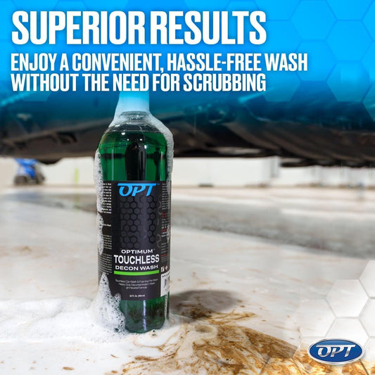 Optimum Touchless Decon Car Wash Soap – pH Neutral, Heavy Duty Decontamination, Touch Free, Spray on and Rinse Off Car Wash and Ceramic Coating Maintenance Multi-Use Formula (1 Gallon)