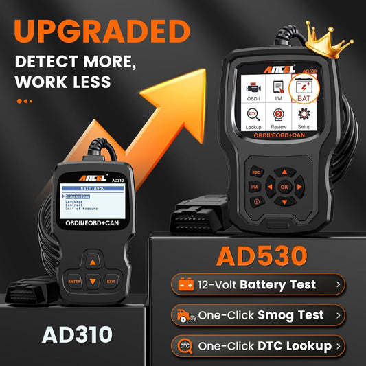 ANCEL AD530 OBD2 Scanner-Upgraded AD310, Car Code Reader for Check Engine Light, Full OBDII Scan Tool for Read & Clear Fault Codes, Battery Test & Live Data, OBD II Diagnostic Scanner for 1996+ Cars
