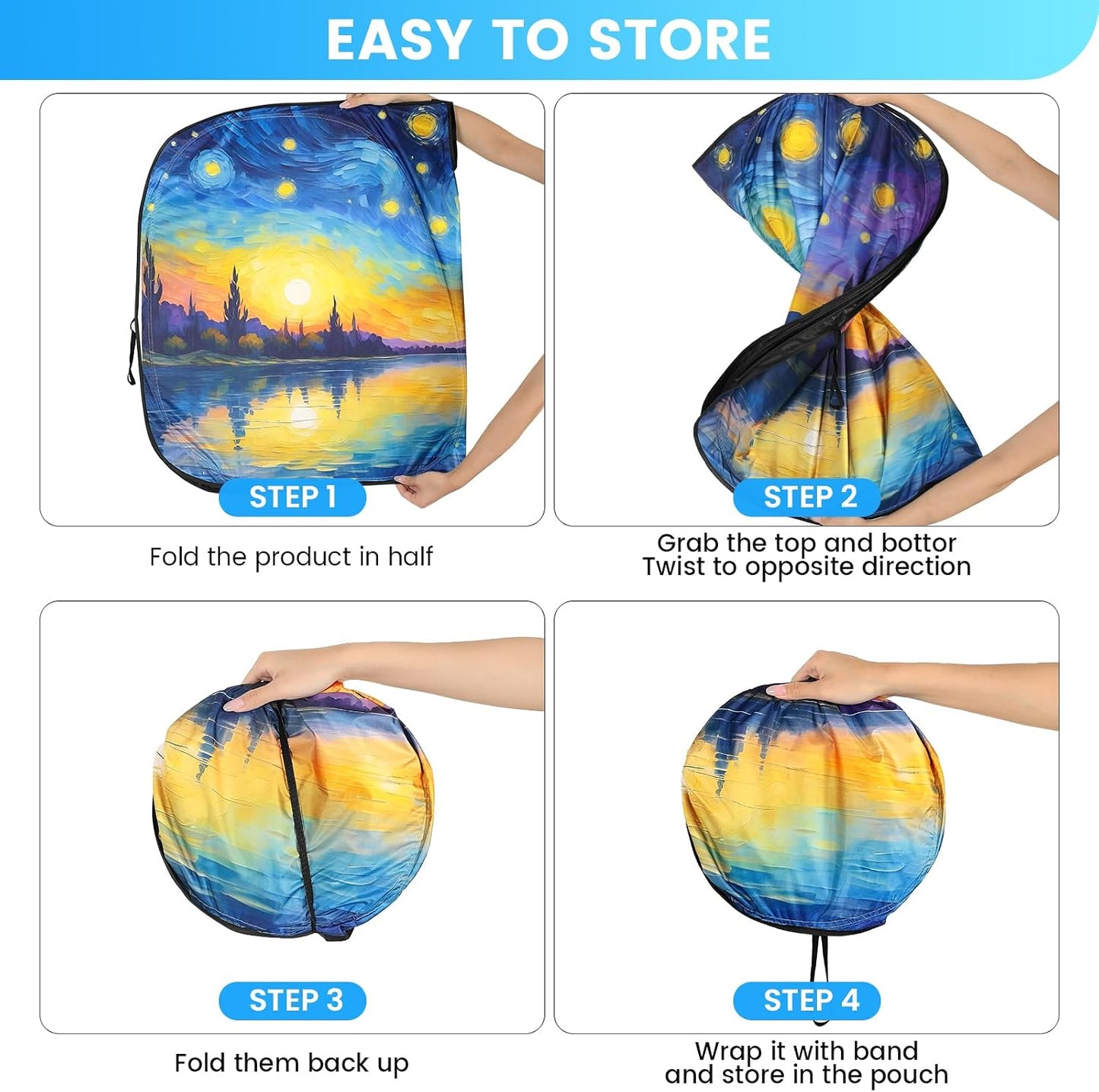 Windshield Sun Shade - Windshield Sun Shade Foldable Offers Ultimate Protection for Car Interior UV Protection Car