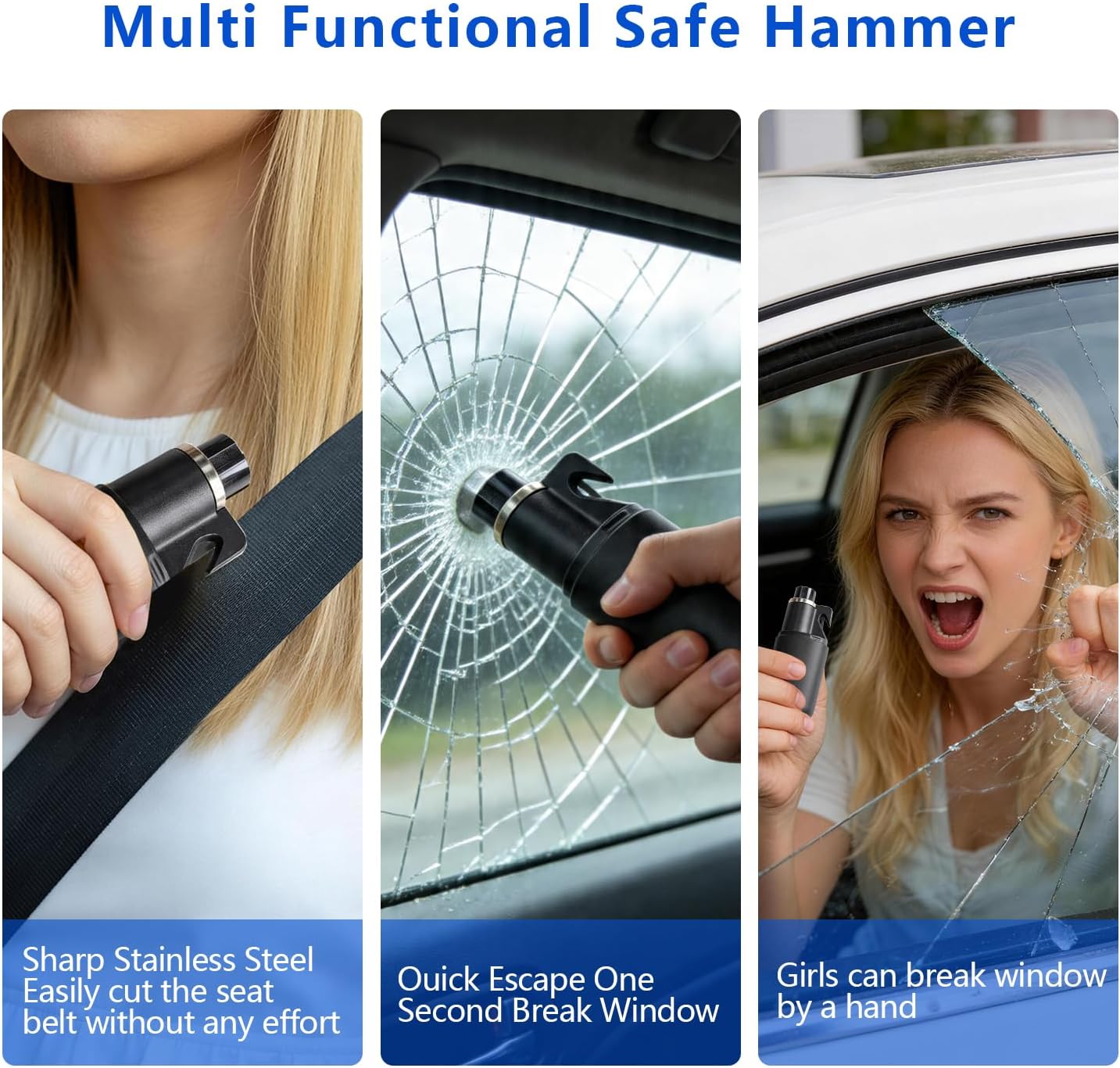 Car Seat Gap Filler Organizer 2Pack,Car Accessories with Safety Hammer,2 in 1 No Drop Seat Guard with Storage Slot for Phone,Keys,Universal Interior Gap Filler for Cars SUV Truck,Red