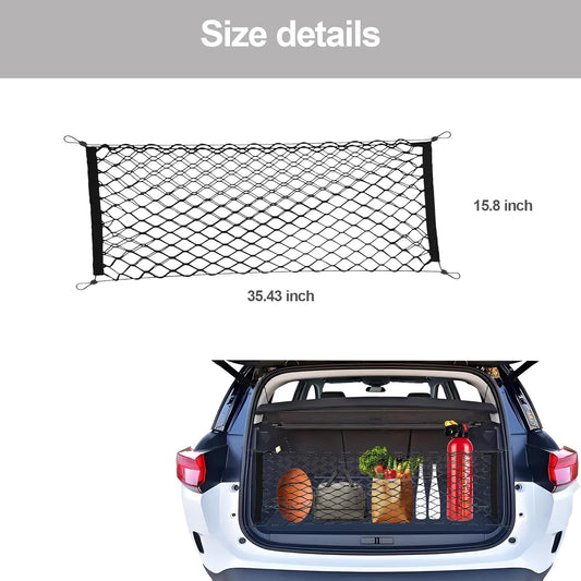 Cargo Net Stretchable,Car Exterior Accessories for SUV, Jeep, Trucks, Double-Layered Network Car Exterior Accessories for Secure Storage 35.4x15.8 inch