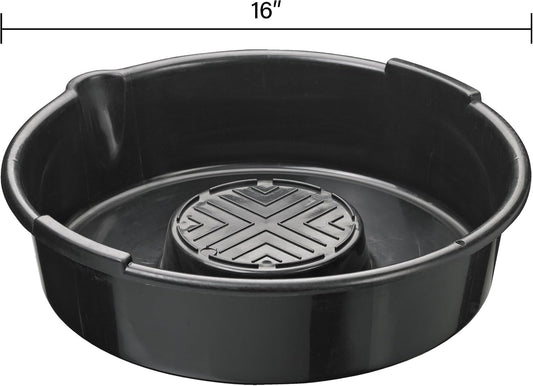 Scepter AMKIT01 15.5 Quart Oil Drain Pan with Pour Spout and 18-Inch Mechanics Funnel Kit for Automotive Fluids Including Engine Oil, Anti-Freeze, Transmission Fluid and More, Black