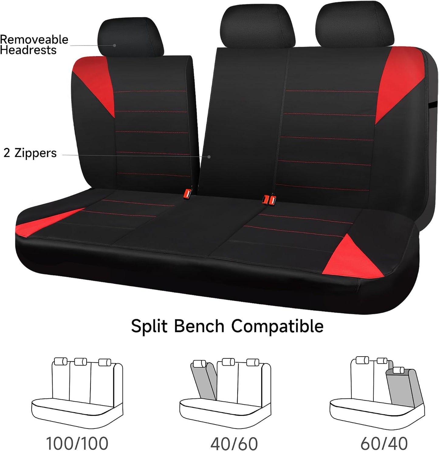CAR PASS Waterproof Car Seat Covers Front Seats Only with 5mm Composite EVA, Neoprene Car Seat Cover with Separate Headrest Cover, Quick Setup Universal Fit for Car SUV Trucks,Airbag Compatible(Gray