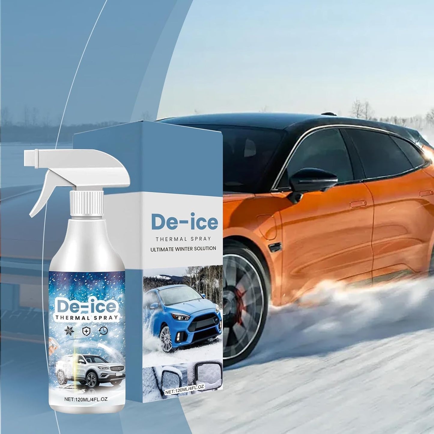 2pcs Deicing Agent, Window Snow Spray, Deicing Spray, Melting Spray, Deicer for Car Windshield, Winter Car Essentials, Fast Ice & Snow Melting Spray(120ml)