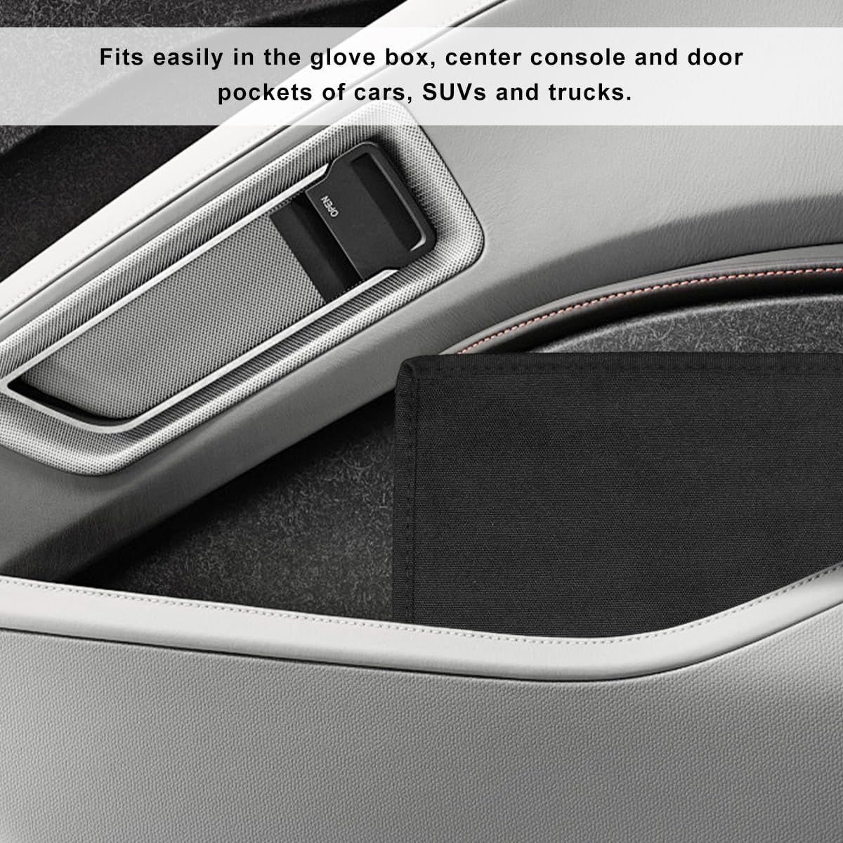 Car Registration Insurance Holder, Multipurpose Glove Box Organizer Car Manual Holder Zippered Case, Vehicle Document Organizer for Essential Gadgets, Driver License, Cards