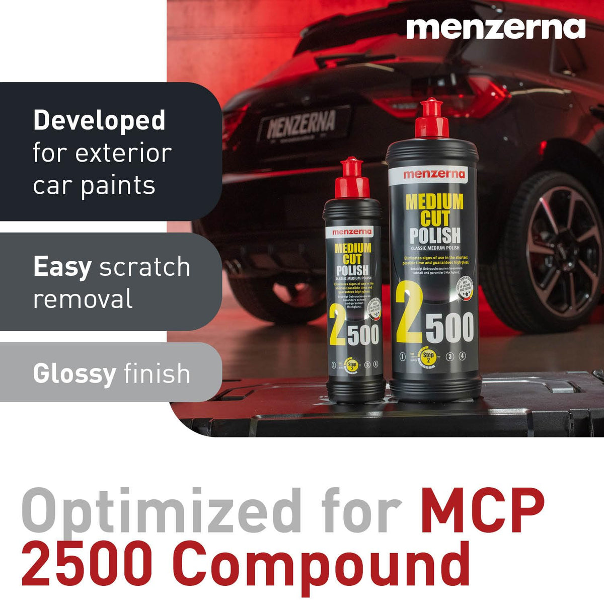 menzerna Polishing Set 8oz – HCC1000, MCC2500 & 3800 | 3-Step System for Scratch Removal, Swirl Elimination & Mirror-Like Finish