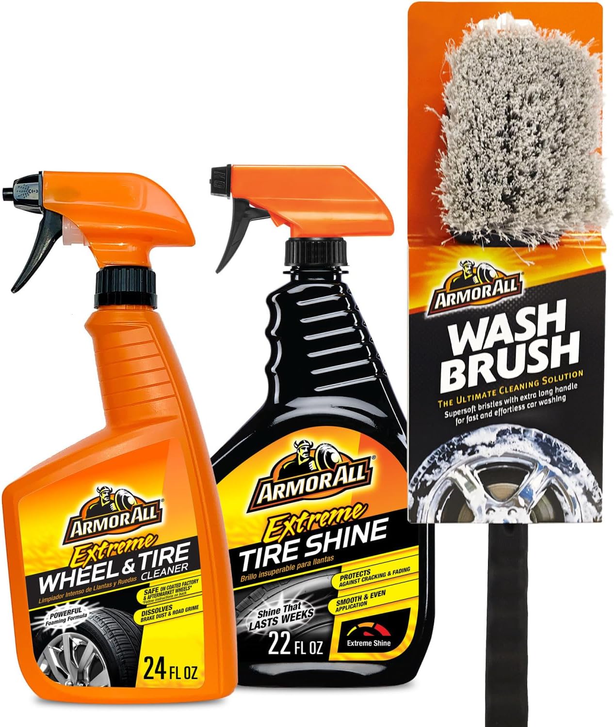 Armor All Car Tire Shine, One-Step Tire Shine Spray for Precise, Even Shine and Minimal Overspray, 2 Count