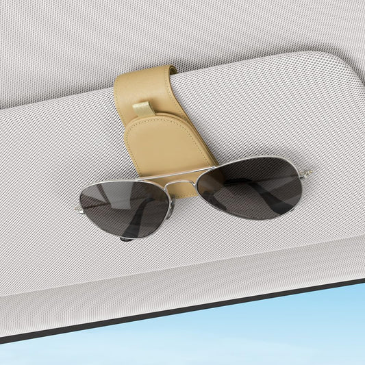 Sotfamily Sunglass Holder for Car Visor, Suede Cloth Magnetic Sunglass Organizer for Car Accessories, 2 Packs, Black