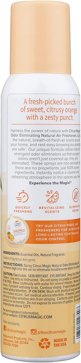 Citrus Magic Freshener Odor Eliminating Air Freshener Spray, 3 Ounce (Pack of 3), Fresh Citrus, 3 Count
