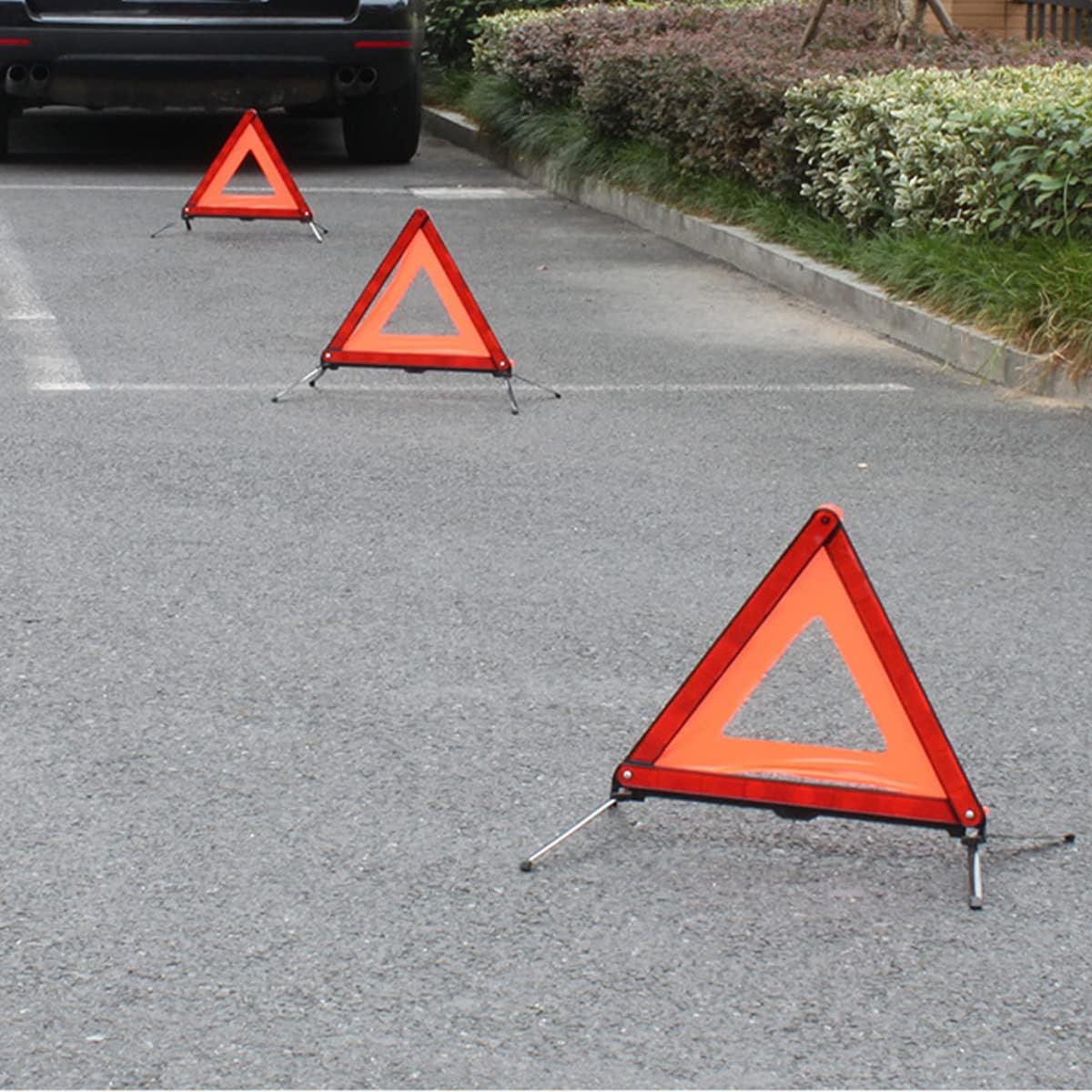 Warning Triangles, Foldable Car Road Warning Reflective Triangles, Emergency Triangle for Vehicles Breakdown, Slow Moving Vehicle Triangle Reflector Safety Triangle Kit