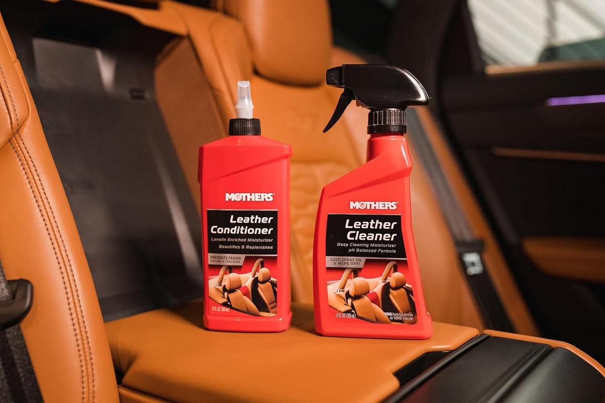 Mothers Leather Cleaner, 12 oz. — Advanced pH Balanced Formula Safely Deep Cleans & Moisturizes Leather Surfaces, Preps for Conditioning to Enhance Appearance & Longevity (06412)