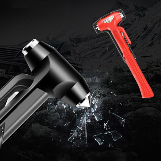 Premium Car Glass Breaker with Seat Belt Cutter - Automotive Safety Hammer - Emergecy Escape Tool, Car Autoaccessory Metal Window Hammer, Vehicle Hard Aluminium Alloy Head Design(Silver)