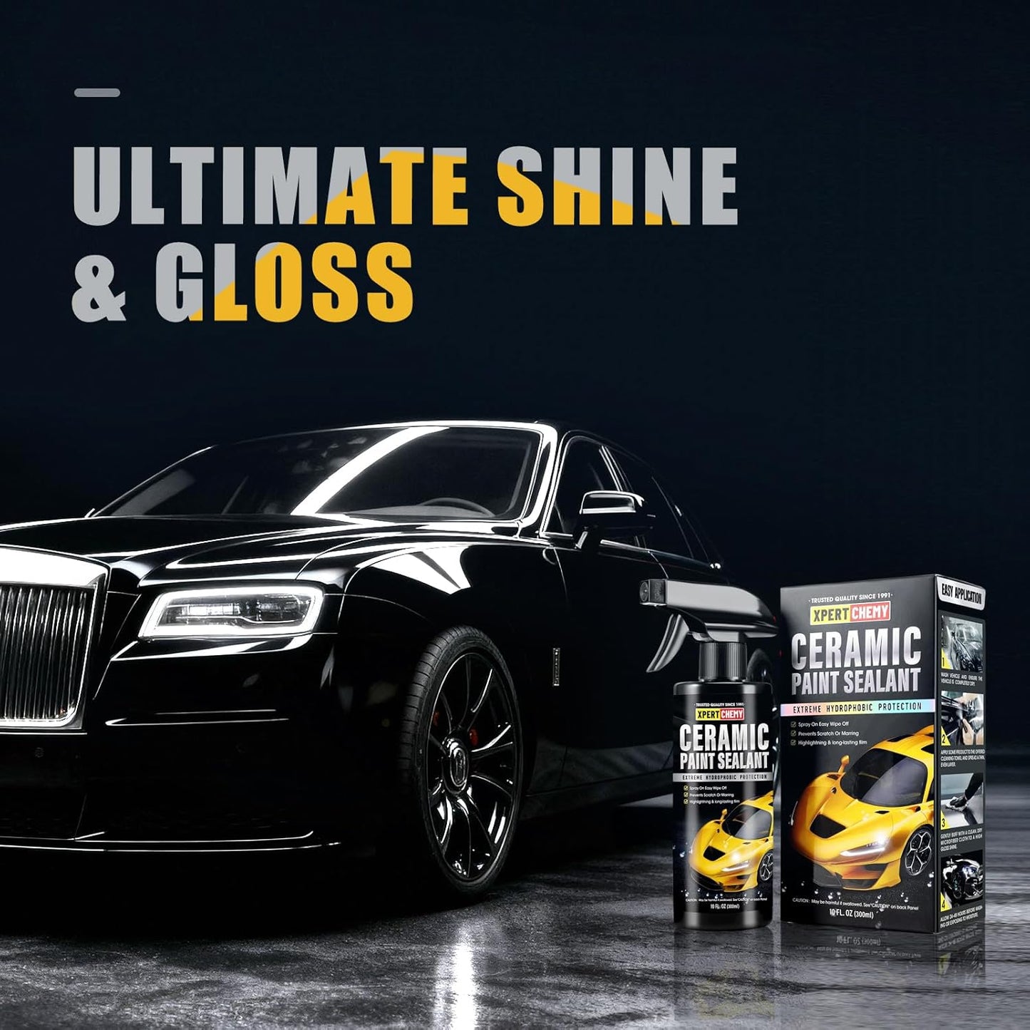 Ceramic Coating for Cars Polish, Paint Sealant Spray Enhancing Car Gloss and Color Depth, Hydrophobic Protection, Waterproof, Dustproof and Pollutant-Proof, High Shine Car Wax Coating Spray