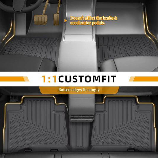 Floor Mats for Toyota Prius 2016 2017 2018 2019 2020 2021 2022(NOT for Prius c or Prius v), Front Rear Mats & Cargo Liner, TPE Non-Slip Waterproof Summer Winter Car Accessories - Colors B
