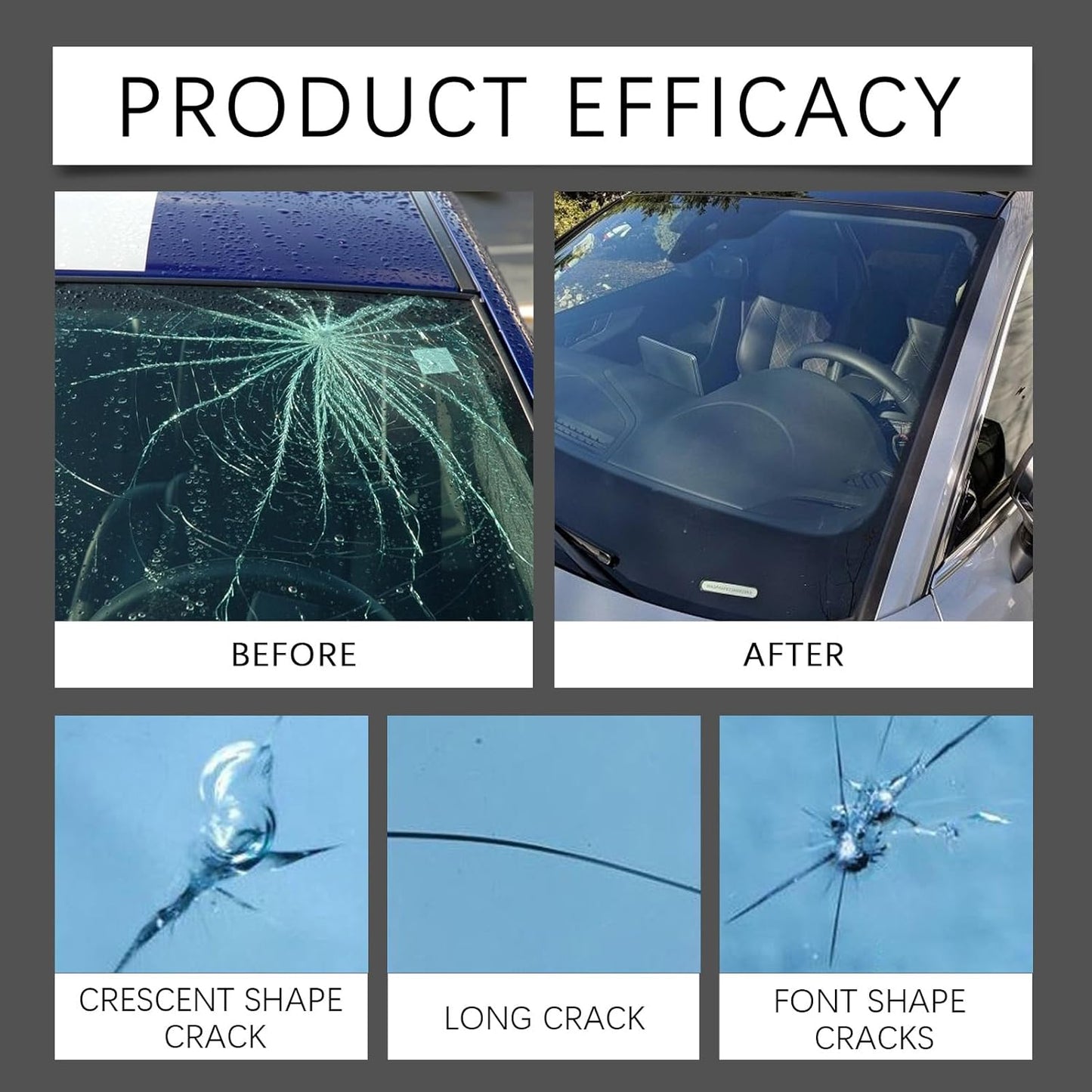 Windshield Crack Repair Kit 2 Packs, Car Windshield Crack Repair Kit with Glass Repair Liquid for Cracks and Chips, 2026 New Universal Cracks Glass Repair Kit for All Types