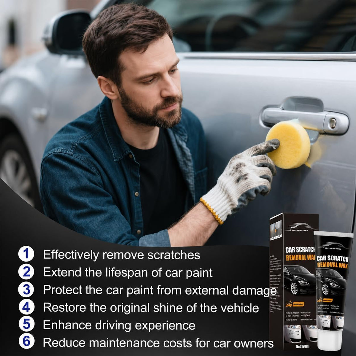 2026 New Upgraded Car Scratch Remover for Deep Scratches, Car Paint Scratch Remover for Vehicles, Car Scratch Repair Kit (1PCS)