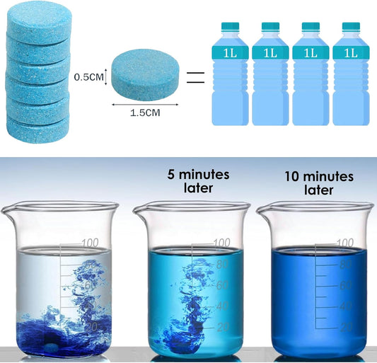 200 PCS-Car Windshield Washer Tablets, Glass Cleaner, Concentrated Effervescent Tablets, Solid Windshield Effervescent Wiper Tablet for Car Window Glass Cleaning (S)