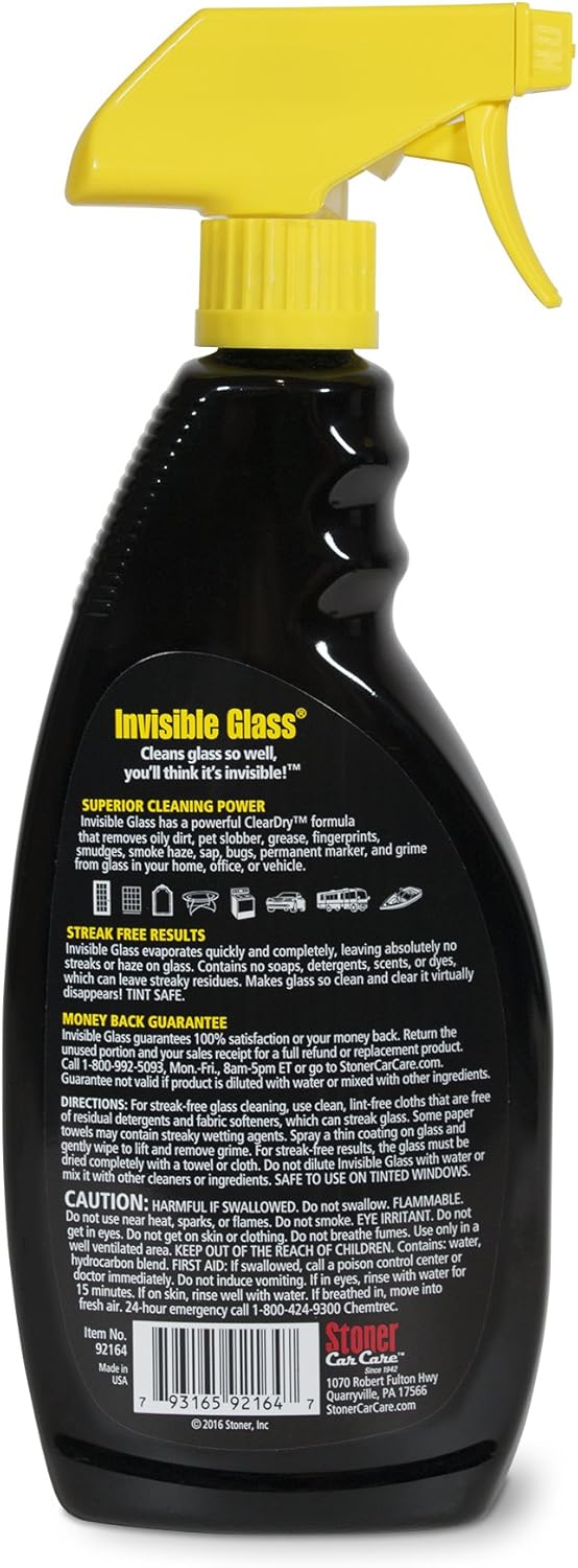 Invisible Glass 92164-2PK Premium Glass Cleaner Spray for Car Windshields and Windows, Automotive and Home Window Cleaner, Streak-Free, Ammonia-Free, Tint-Safe – 22 fl oz (Pack of 2)